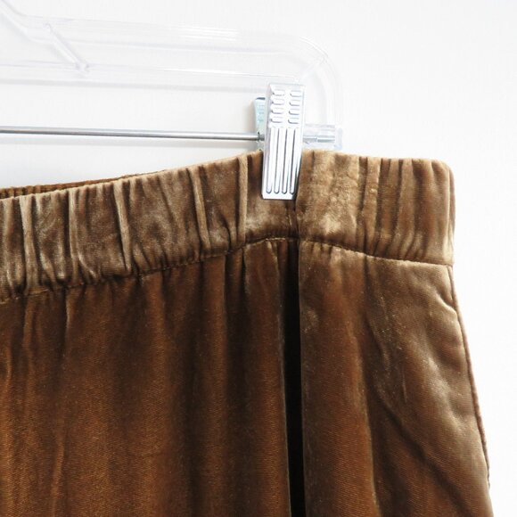 FAHERTY Silk Velvet Genevieve Pull On Wide Leg Pants in Breen Gold Bronze Sz XL - Picture 5 of 13